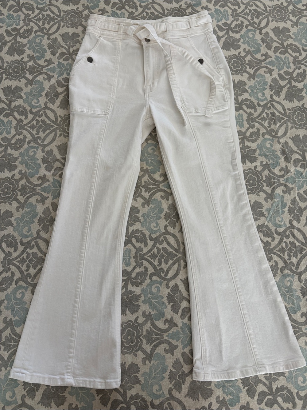 Frame Denim White Flare Leg Jeans
